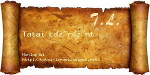 Tatai Lóránt névjegykártya